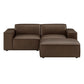 Restore 3-Piece Vegan Leather Modular Loveseat with Ottoman by Modway