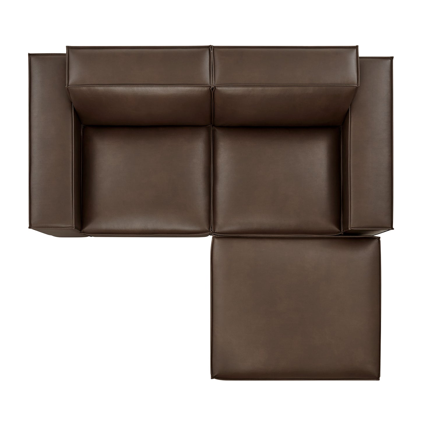 Restore 3-Piece Vegan Leather Modular Loveseat with Ottoman by Modway