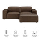 Restore 3-Piece Vegan Leather Modular Loveseat with Ottoman by Modway