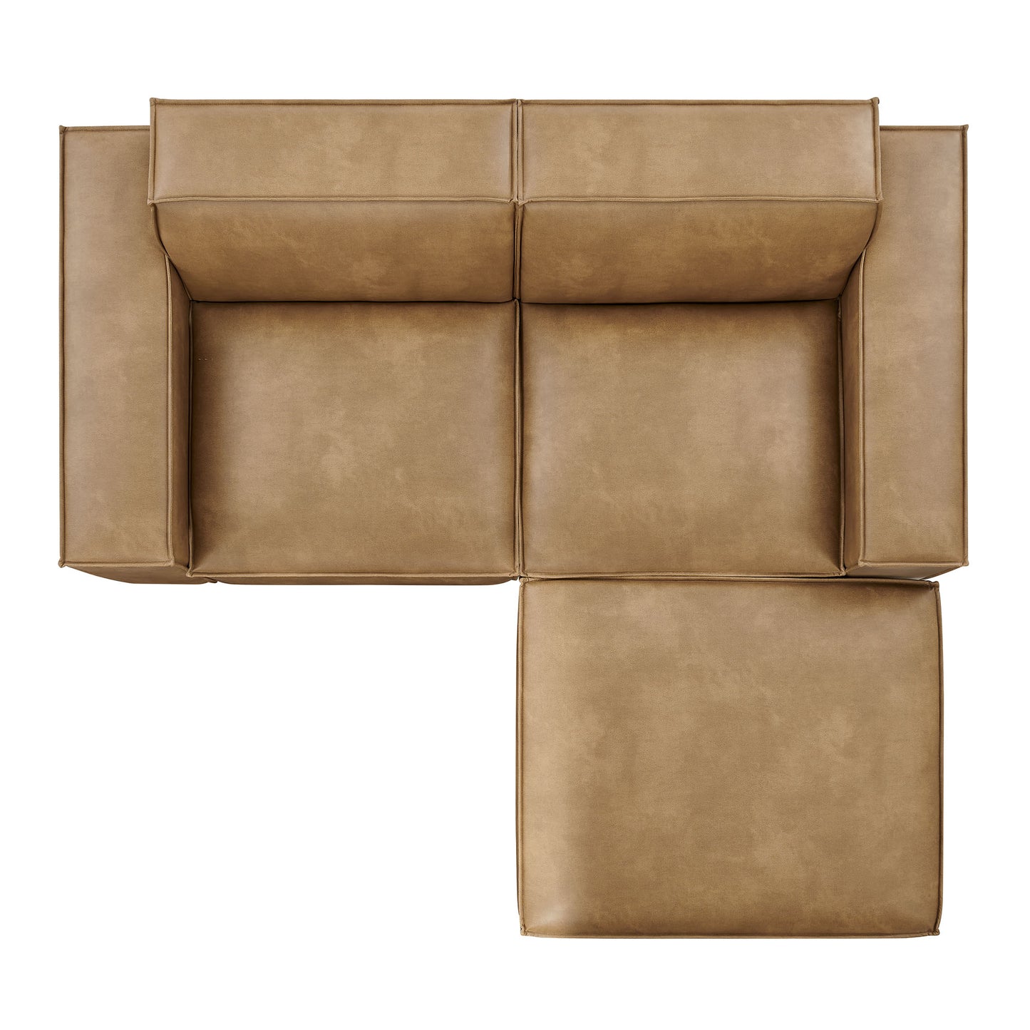 Restore 3-Piece Vegan Leather Modular Loveseat with Ottoman by Modway