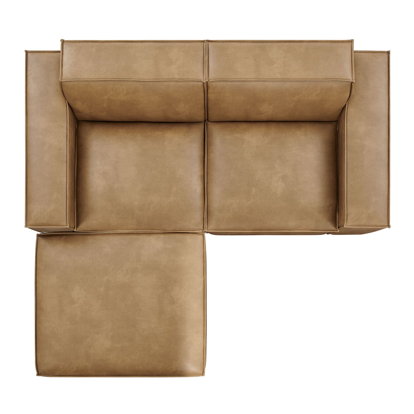 Restore 3-Piece Vegan Leather Modular Loveseat with Ottoman by Modway