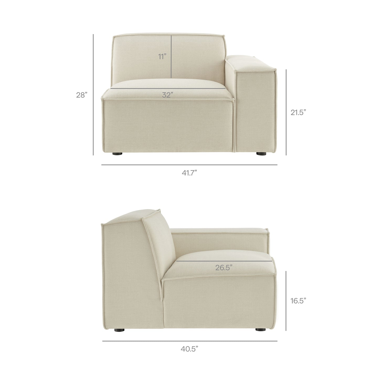 Restore 3-Piece Performance Fabric Upholstered Modular Sofa Set by Modway