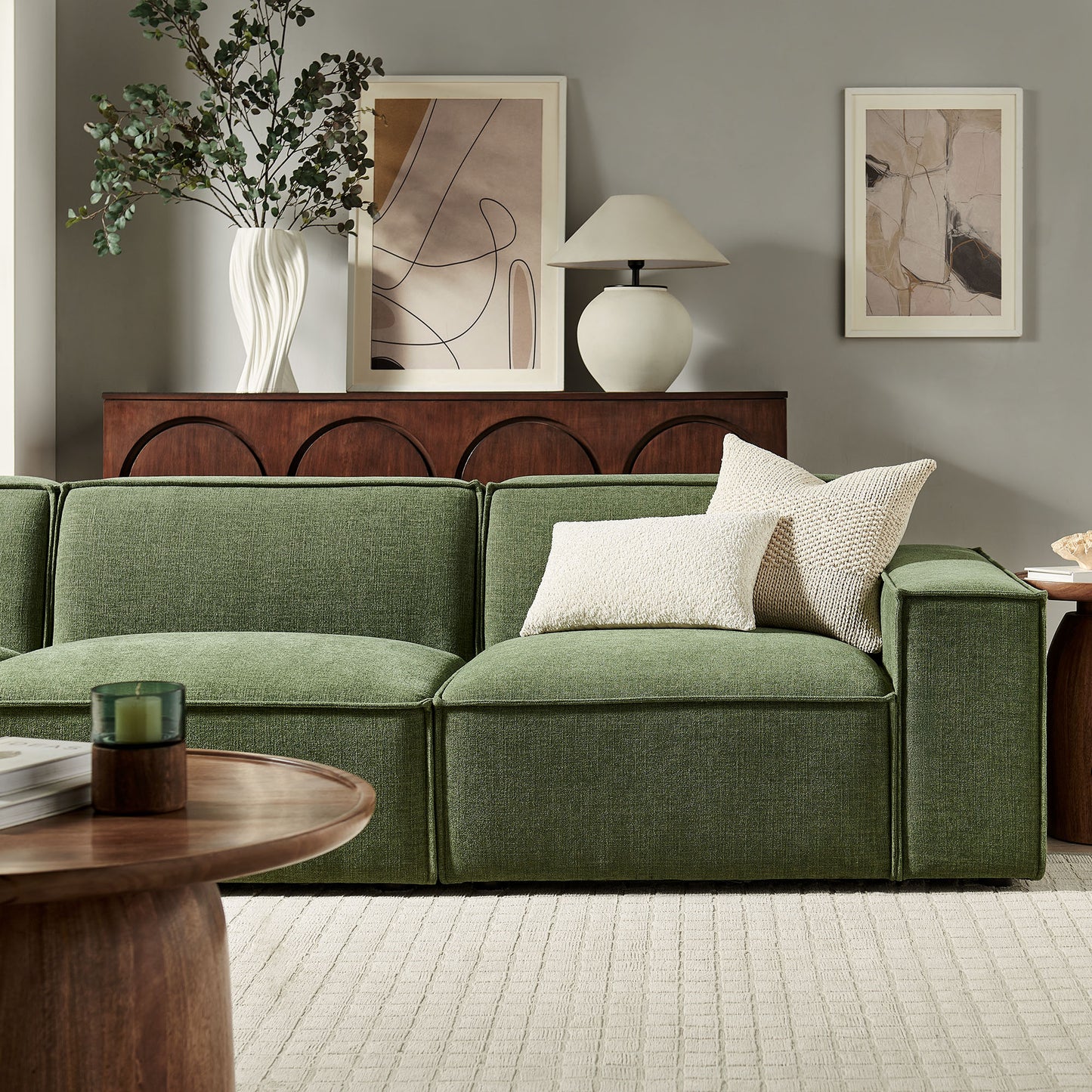 Restore 3-Piece Performance Fabric Upholstered Modular Sofa Set by Modway
