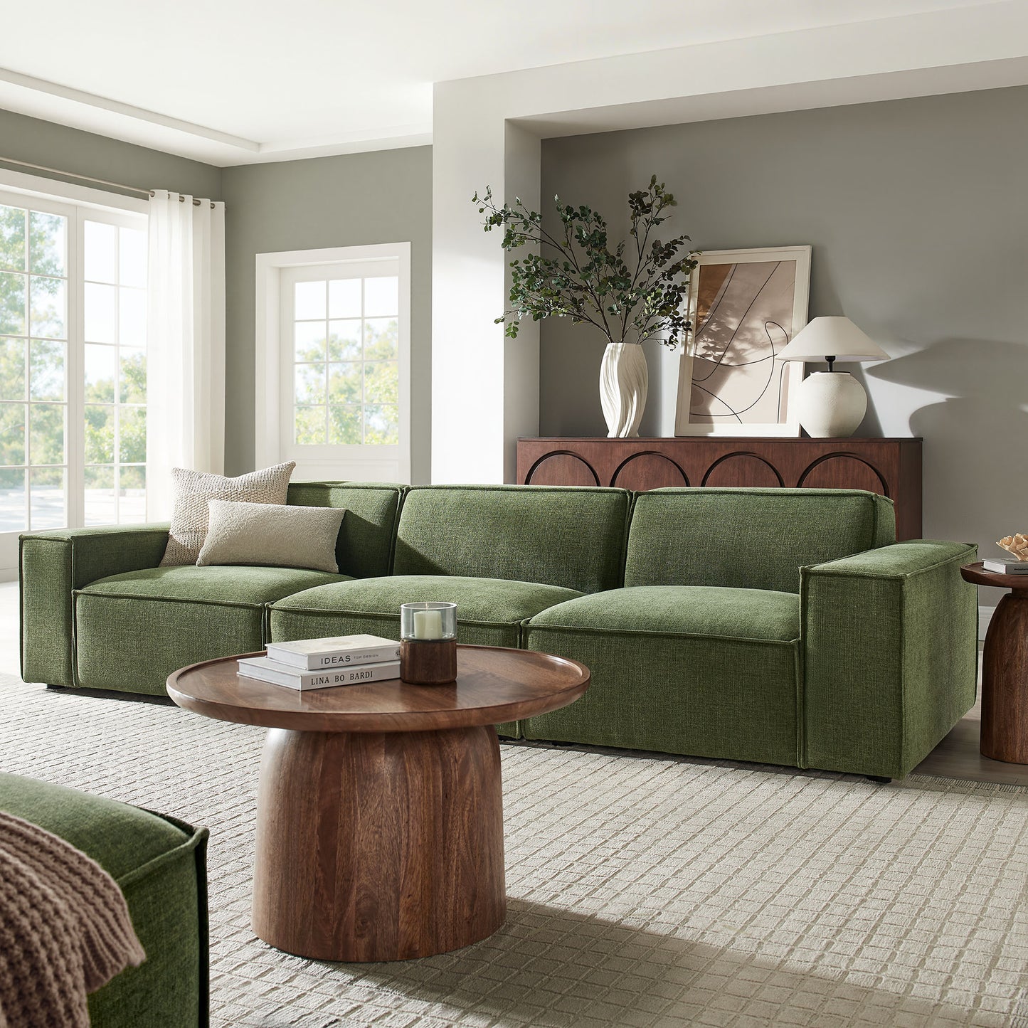Restore 3-Piece Performance Fabric Upholstered Modular Sofa Set by Modway