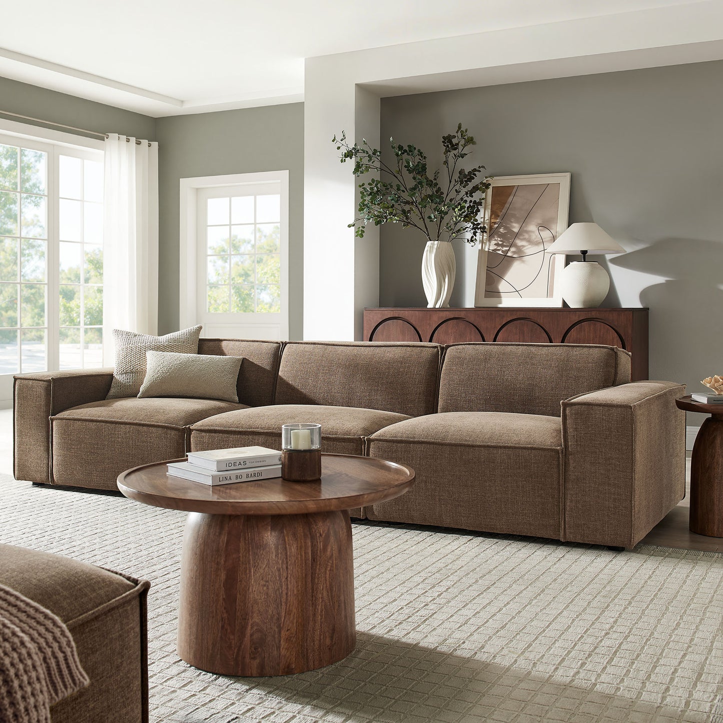 Restore 3-Piece Performance Fabric Upholstered Modular Sofa Set by Modway
