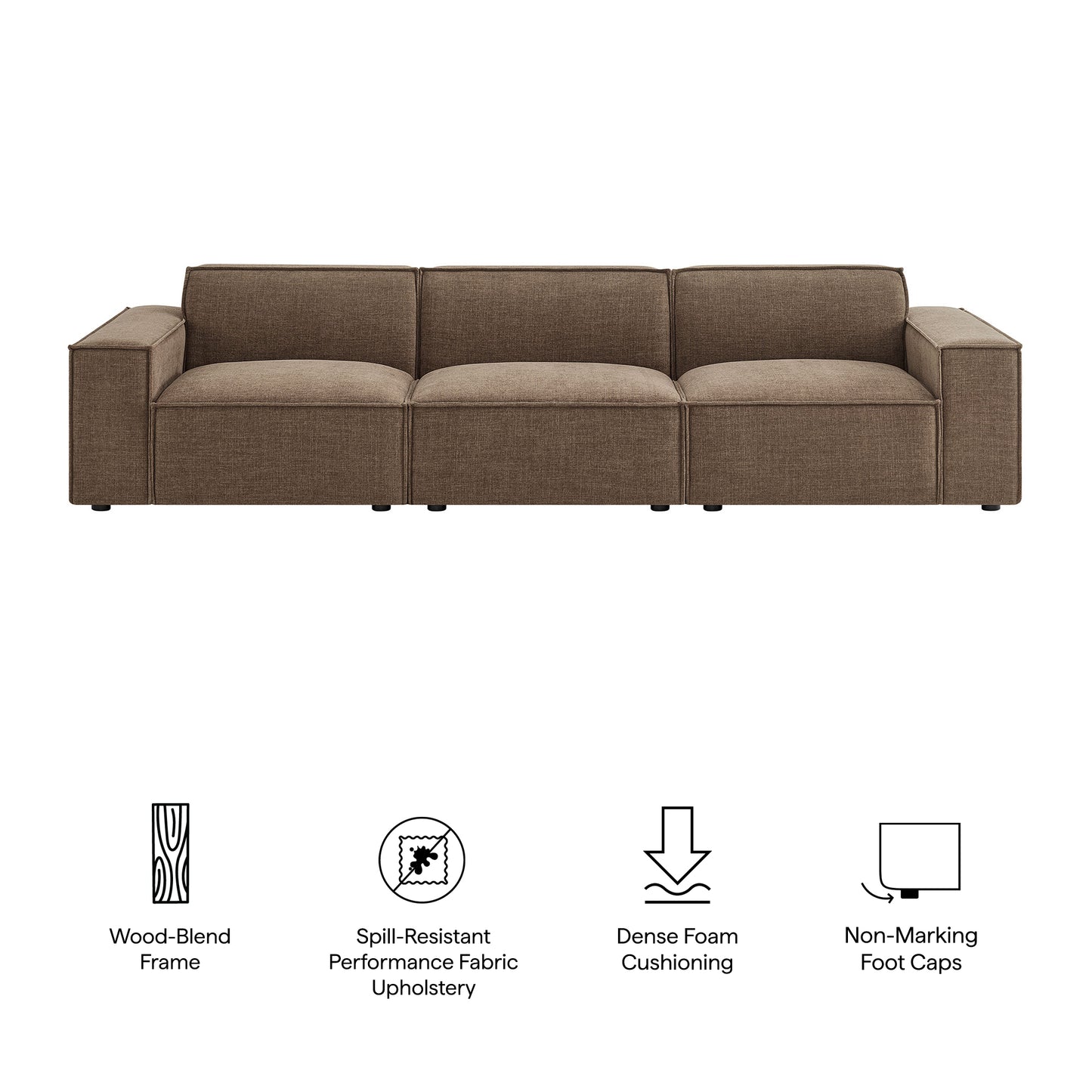 Restore 3-Piece Performance Fabric Upholstered Modular Sofa Set by Modway