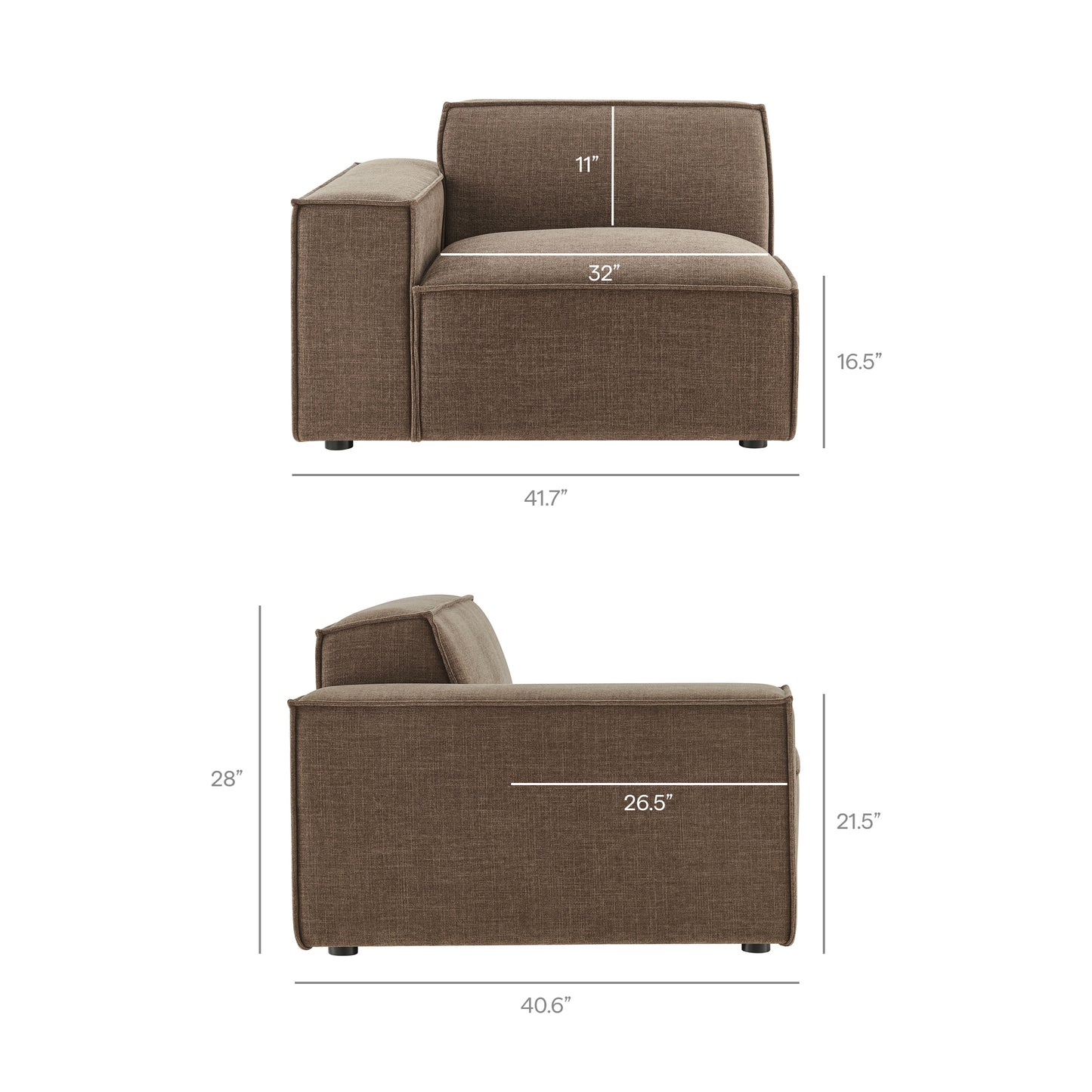 Restore 3-Piece Performance Fabric Upholstered Modular Sofa Set by Modway