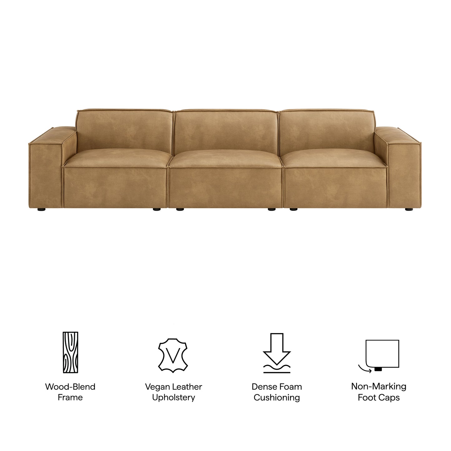Restore 3-Piece Vegan Leather Modular Sofa Set by Modway
