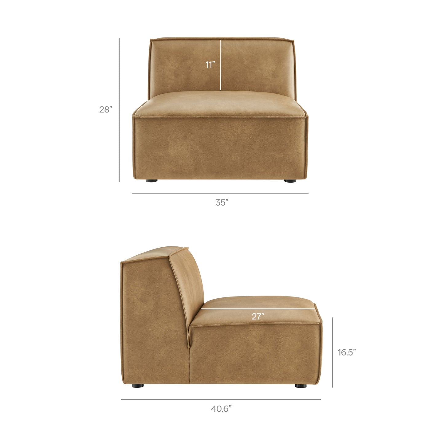 Restore 3-Piece Vegan Leather Modular Sofa Set by Modway
