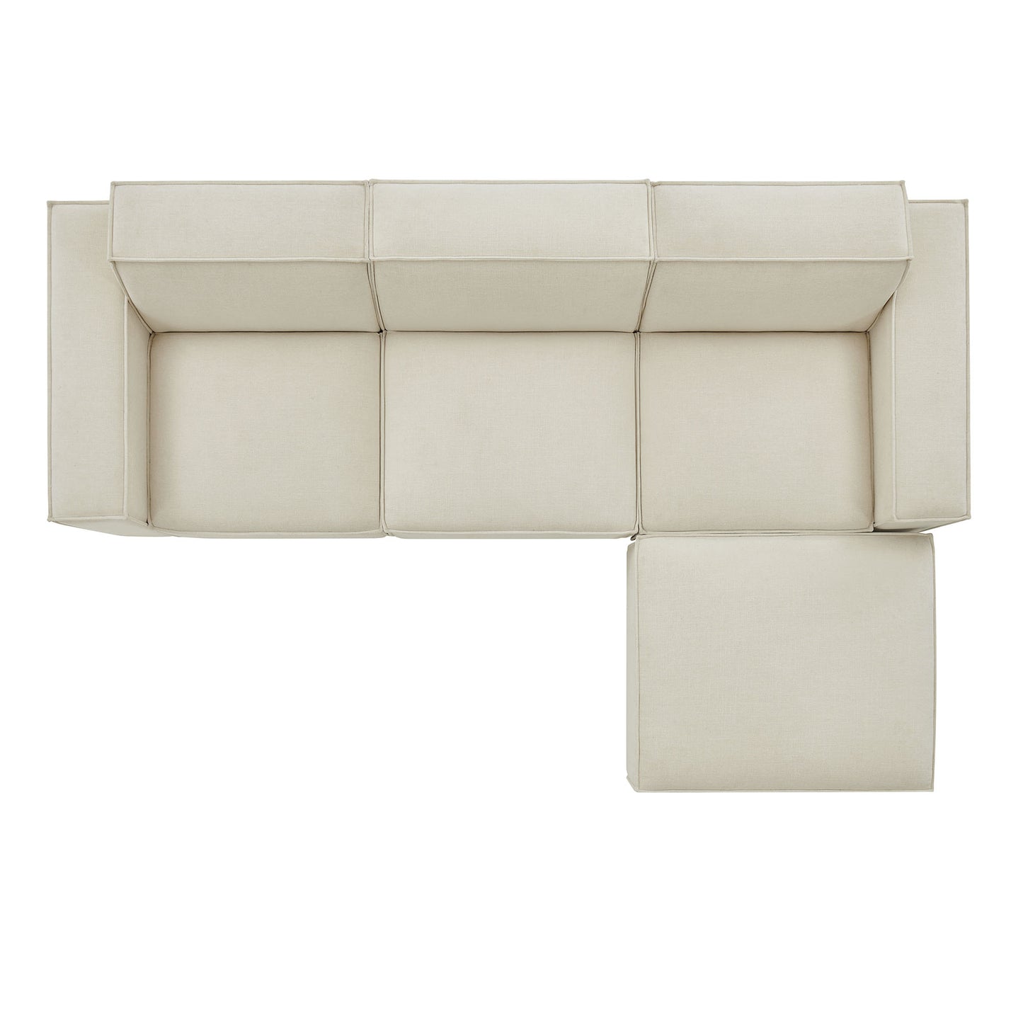 Restore 4-Piece Performance Fabric Upholstered Modular Sofa Set with Ottoman by Modway