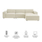 Restore 4-Piece Performance Fabric Upholstered Modular Sofa Set with Ottoman by Modway