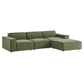 Restore 4-Piece Performance Fabric Upholstered Modular Sofa Set with Ottoman by Modway