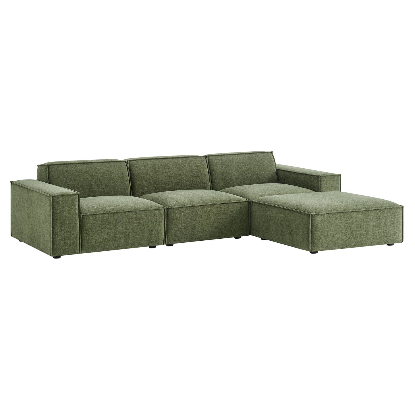 Restore 4-Piece Performance Fabric Upholstered Modular Sofa Set with Ottoman by Modway