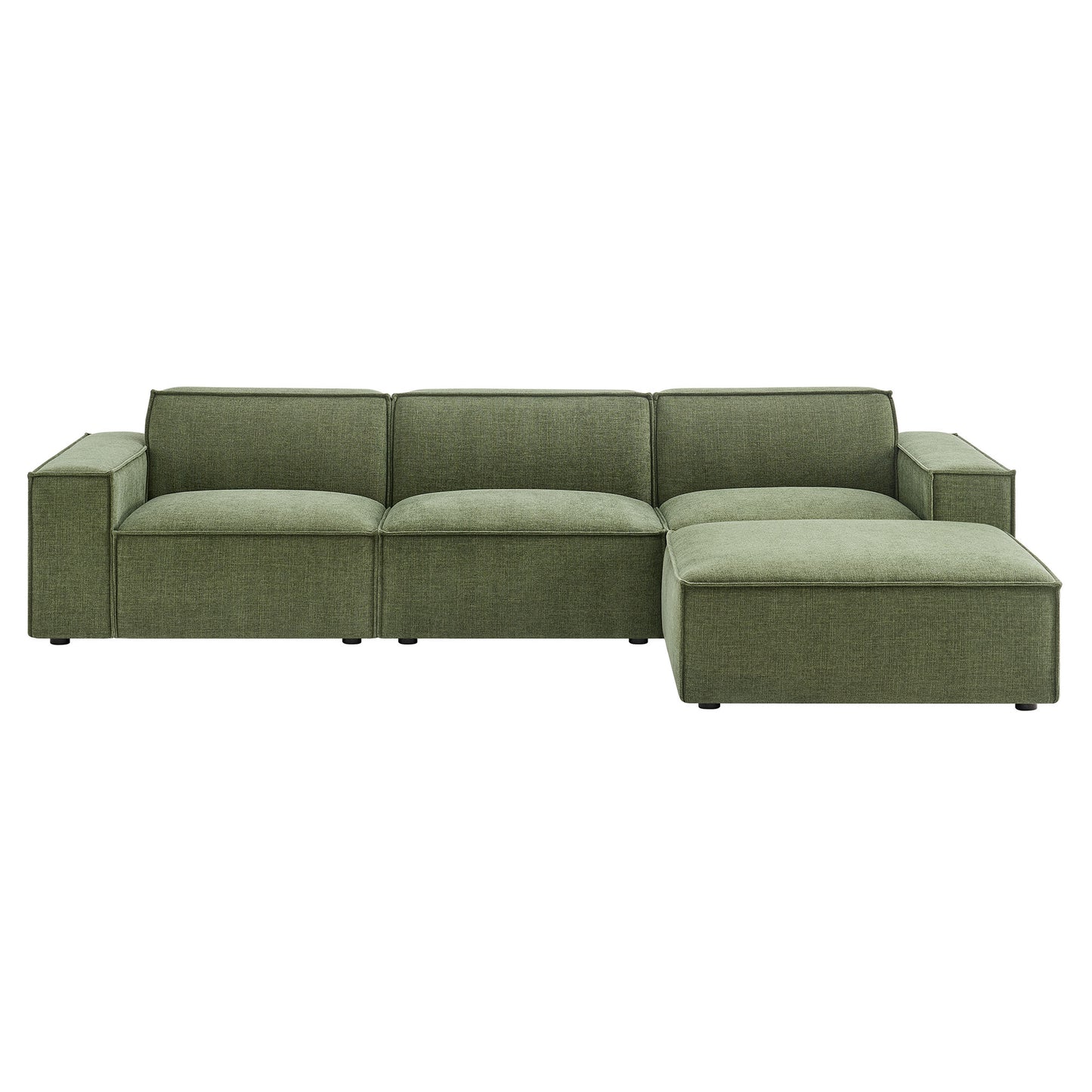 Restore 4-Piece Performance Fabric Upholstered Modular Sofa Set with Ottoman by Modway