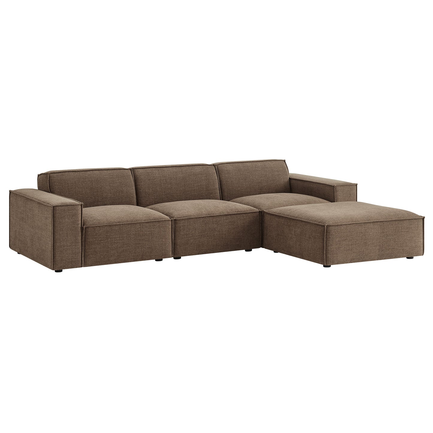Restore 4-Piece Performance Fabric Upholstered Modular Sofa Set with Ottoman by Modway