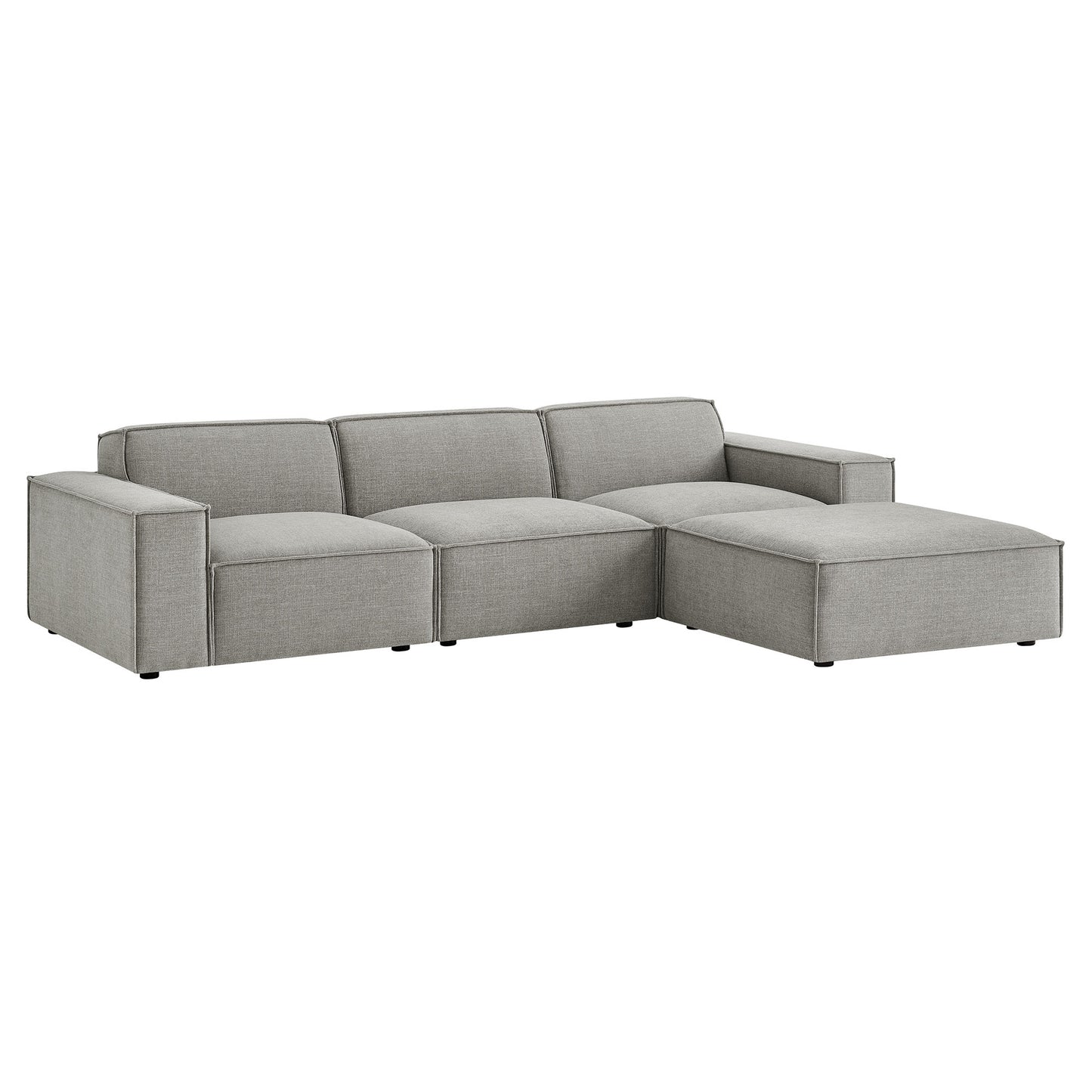 Restore 4-Piece Performance Fabric Upholstered Modular Sofa Set with Ottoman by Modway
