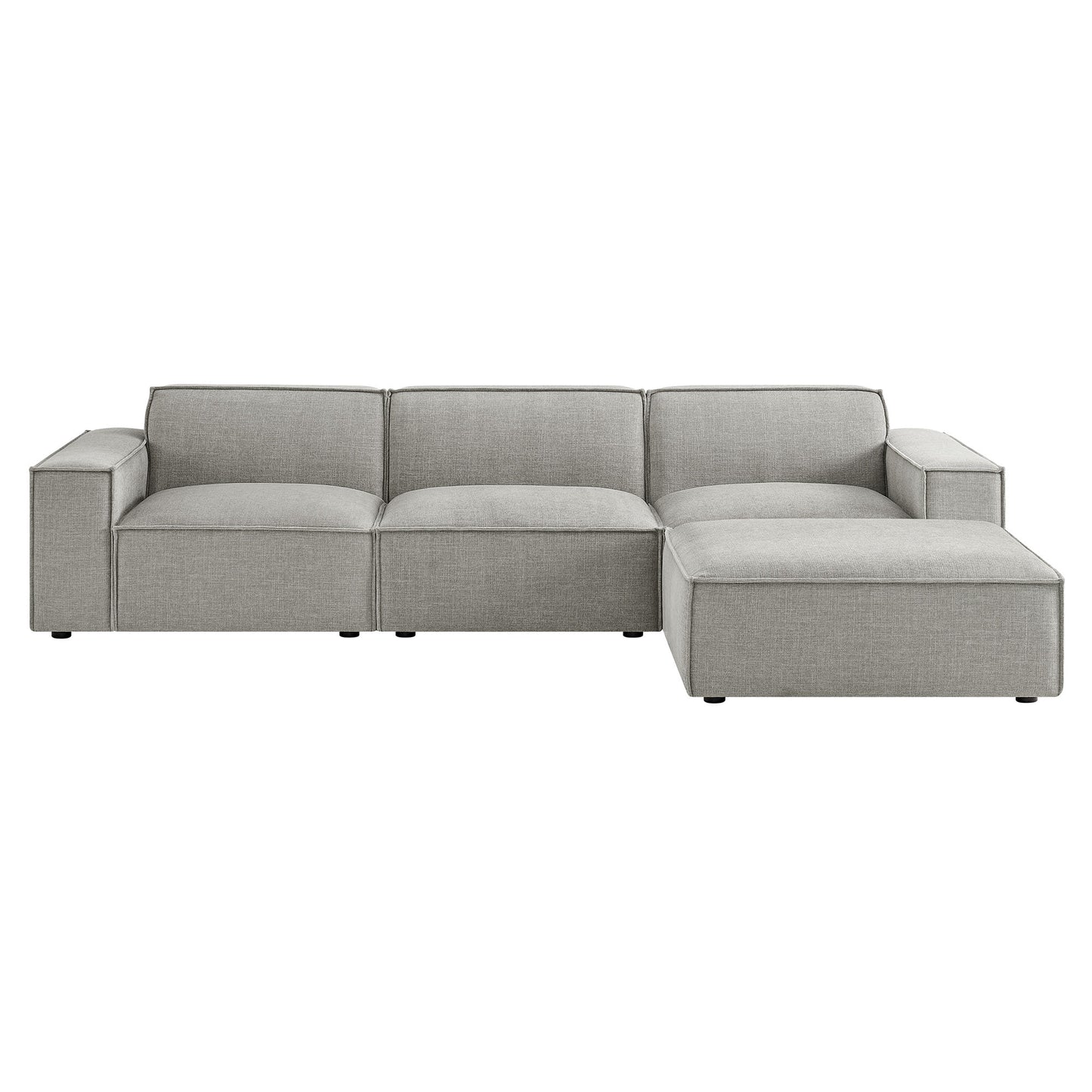 Restore 4-Piece Performance Fabric Upholstered Modular Sofa Set with Ottoman by Modway