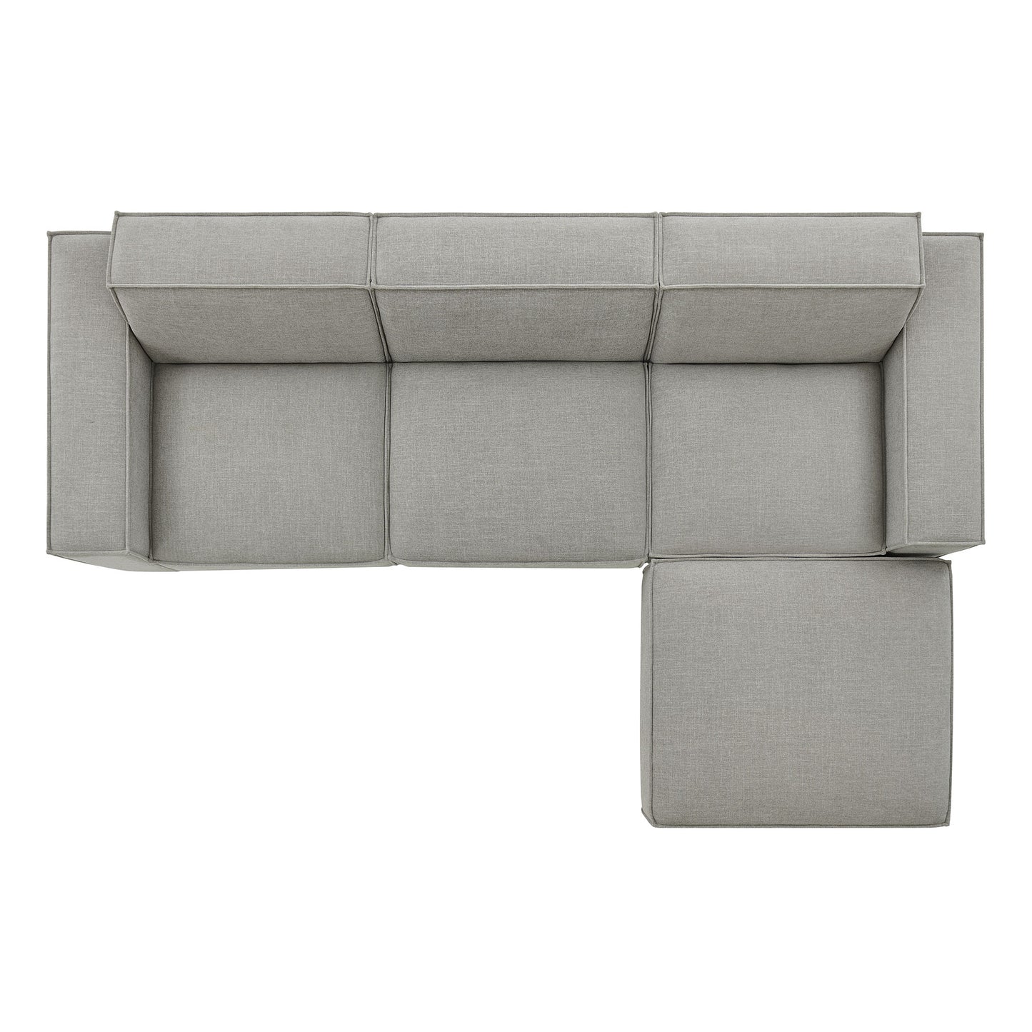 Restore 4-Piece Performance Fabric Upholstered Modular Sofa Set with Ottoman by Modway