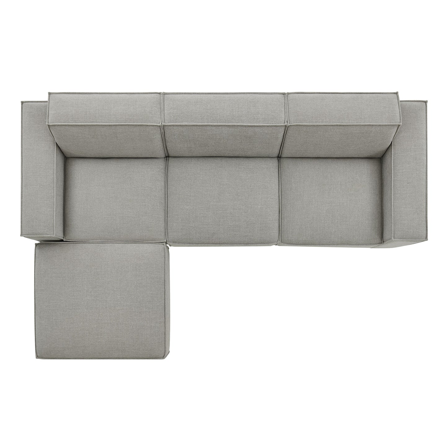 Restore 4-Piece Performance Fabric Upholstered Modular Sofa Set with Ottoman by Modway