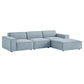 Restore 4-Piece Performance Fabric Upholstered Modular Sofa Set with Ottoman by Modway