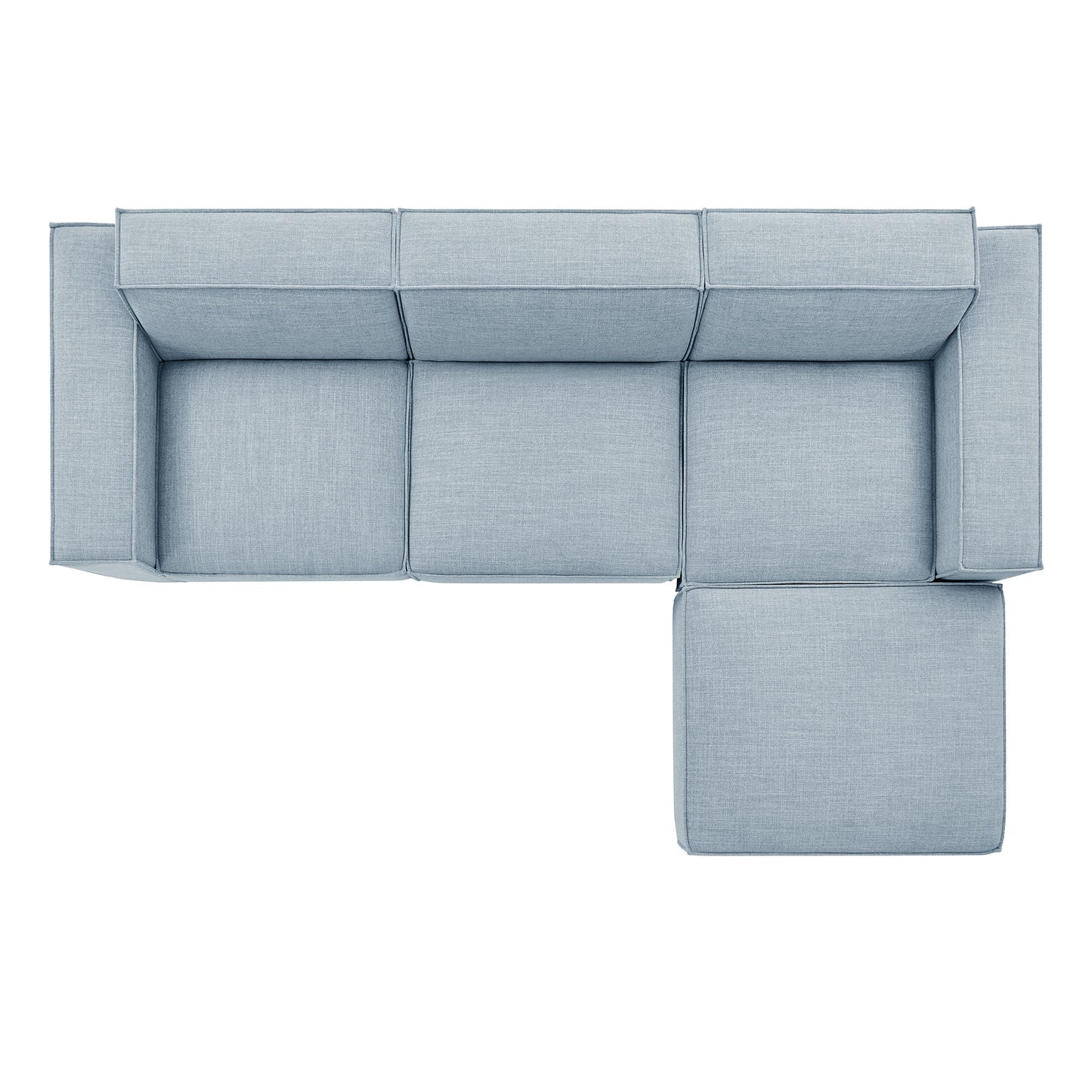 Restore 4-Piece Performance Fabric Upholstered Modular Sofa Set with Ottoman by Modway