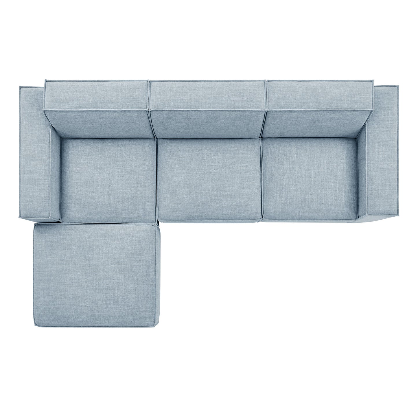 Restore 4-Piece Performance Fabric Upholstered Modular Sofa Set with Ottoman by Modway