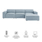 Restore 4-Piece Performance Fabric Upholstered Modular Sofa Set with Ottoman by Modway
