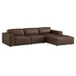 Restore 4-Piece Vegan Leather Modular Sofa Set with Ottoman by Modway