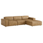 Restore 4-Piece Vegan Leather Modular Sofa Set with Ottoman by Modway