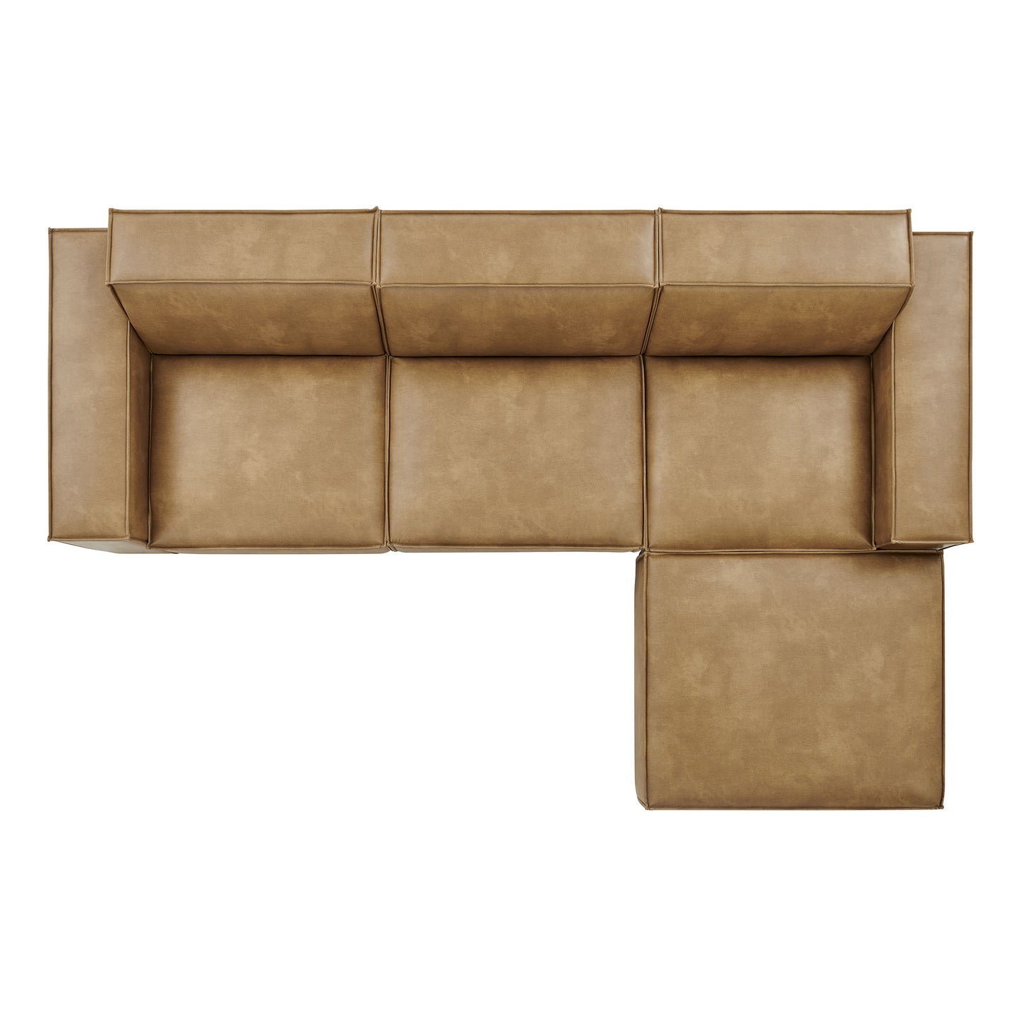 Restore 4-Piece Vegan Leather Modular Sofa Set with Ottoman by Modway