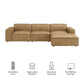Restore 4-Piece Vegan Leather Modular Sofa Set with Ottoman by Modway