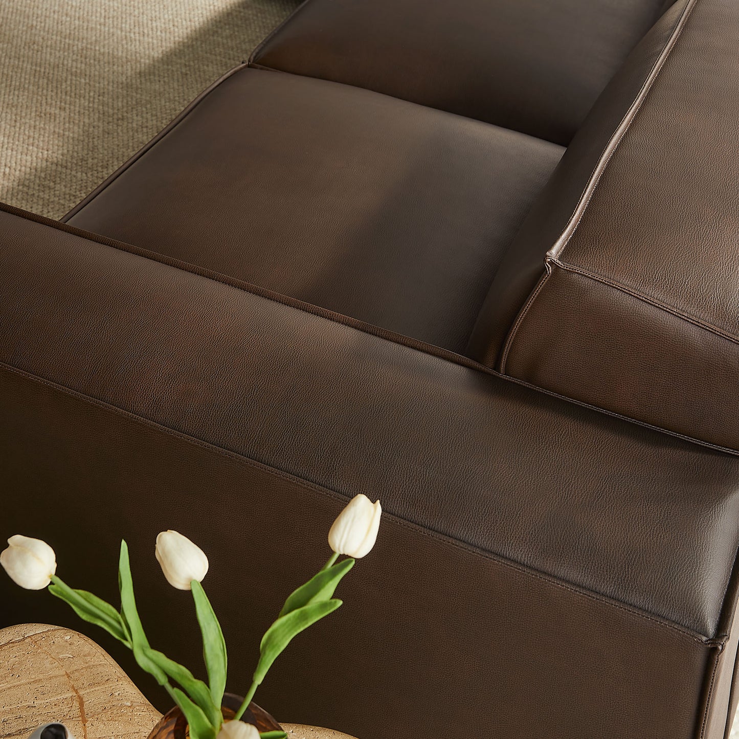 Restore 5-Piece Vegan Leather Modular L-Shaped Sofa by Modway