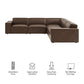 Restore 5-Piece Vegan Leather Modular L-Shaped Sofa by Modway