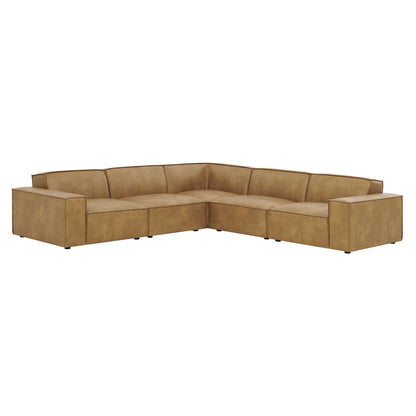 Restore 5-Piece Vegan Leather Modular L-Shaped Sofa by Modway