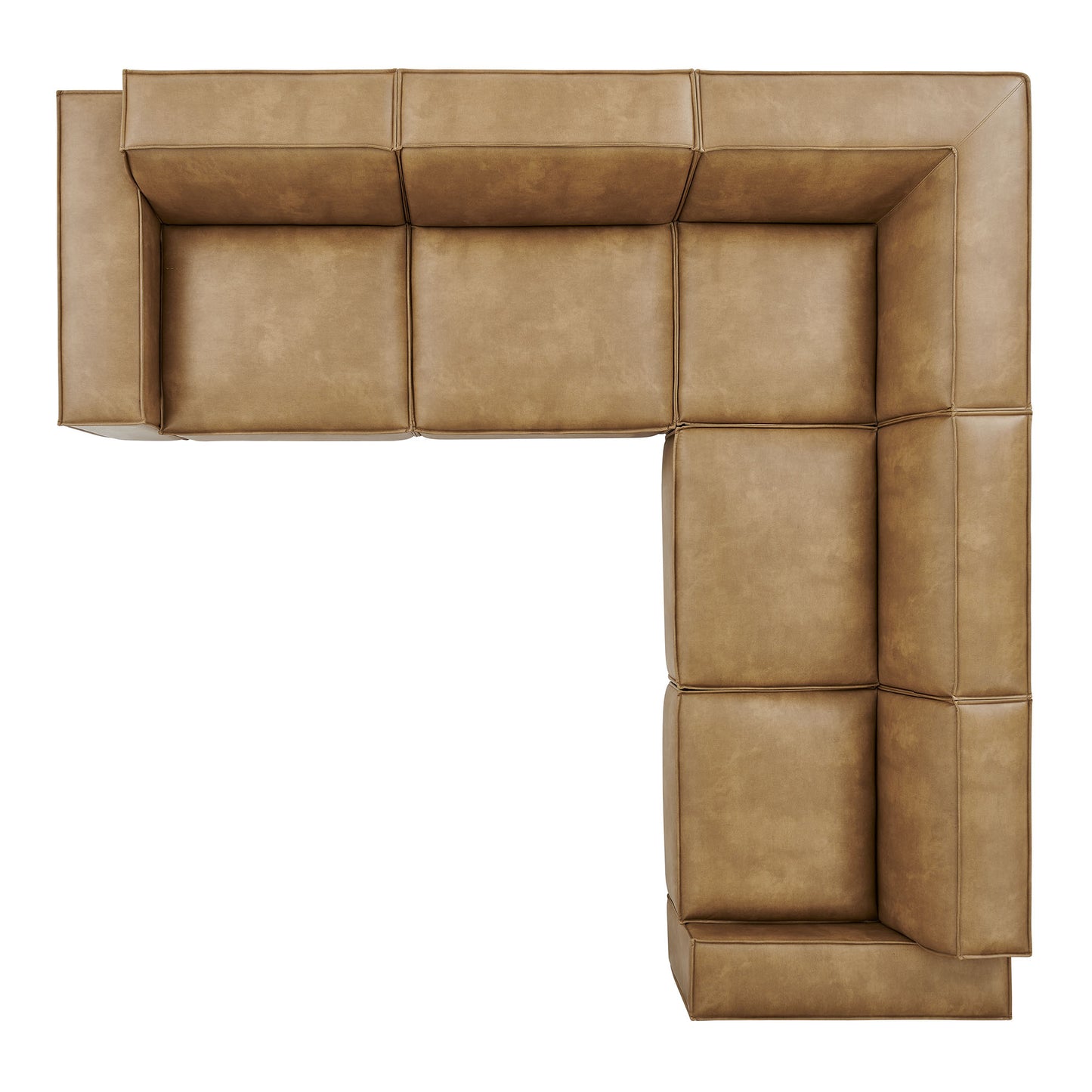 Restore 5-Piece Vegan Leather Modular L-Shaped Sofa by Modway
