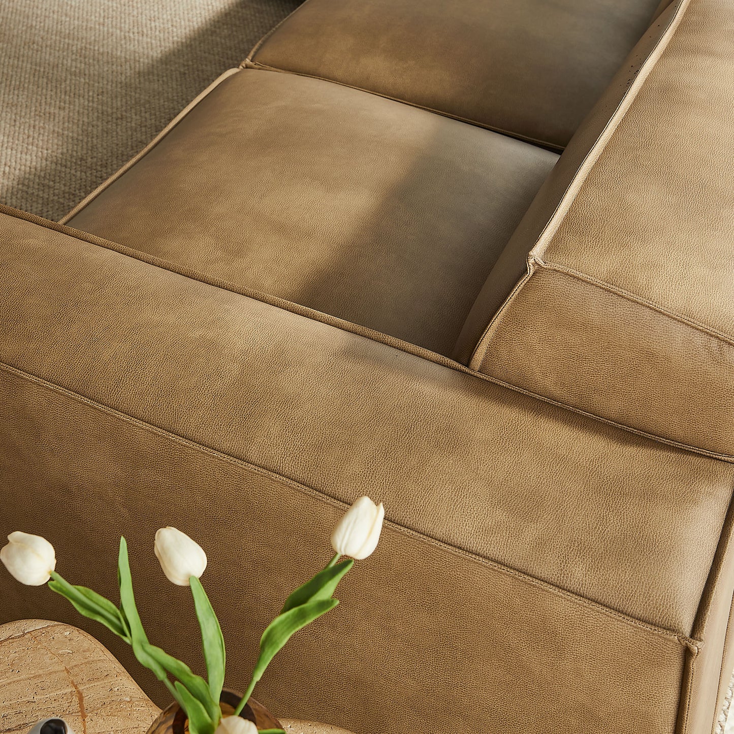 Restore 5-Piece Vegan Leather Modular L-Shaped Sofa by Modway