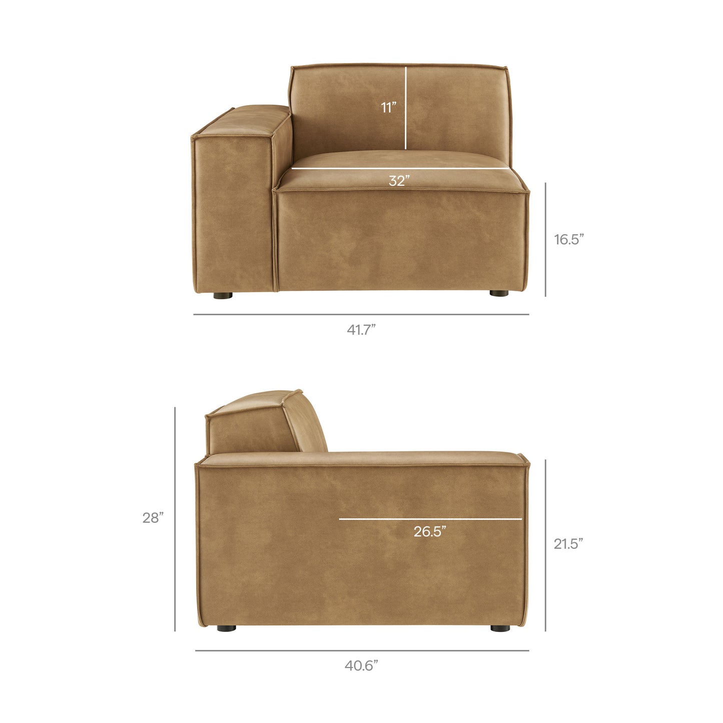 Restore 5-Piece Vegan Leather Modular L-Shaped Sofa by Modway