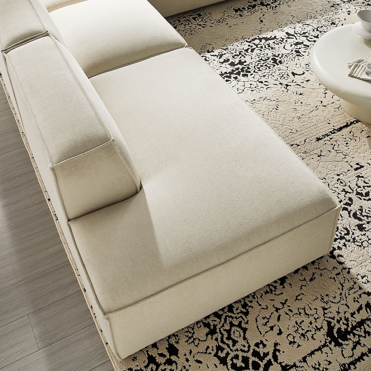 Restore 4-Piece Performance Fabric Upholstered Modular L-Shaped Armless Sectional Sofa by Modway