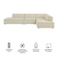 Restore 4-Piece Performance Fabric Upholstered Modular L-Shaped Armless Sectional Sofa by Modway