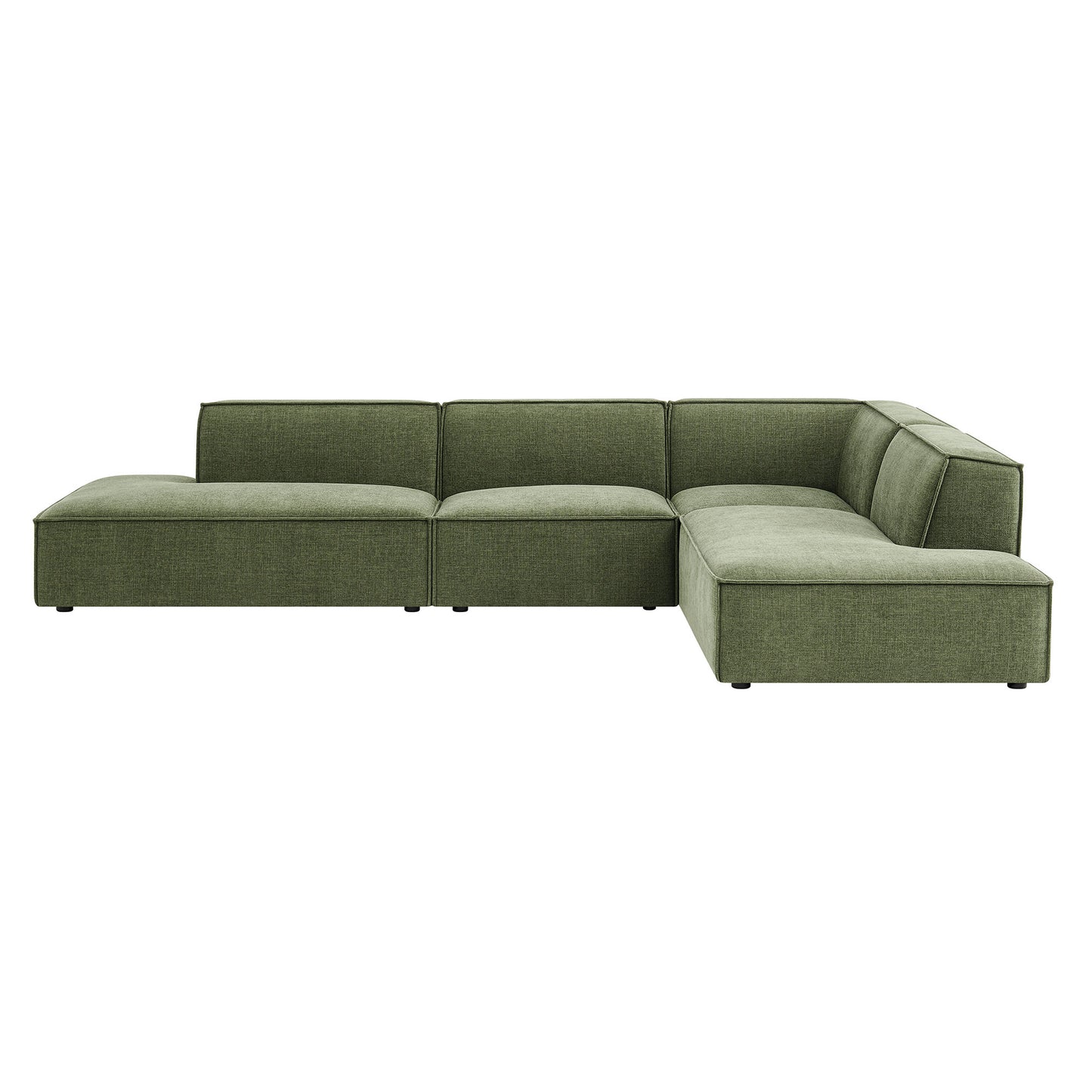 Restore 4-Piece Performance Fabric Upholstered Modular L-Shaped Armless Sectional Sofa by Modway