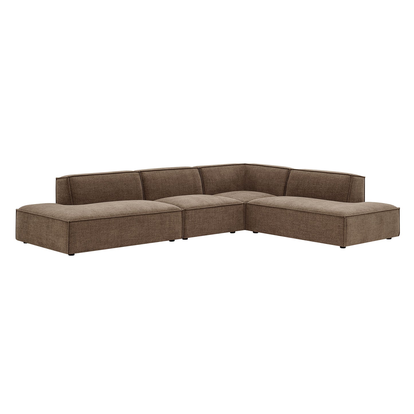 Restore 4-Piece Performance Fabric Upholstered Modular L-Shaped Armless Sectional Sofa by Modway