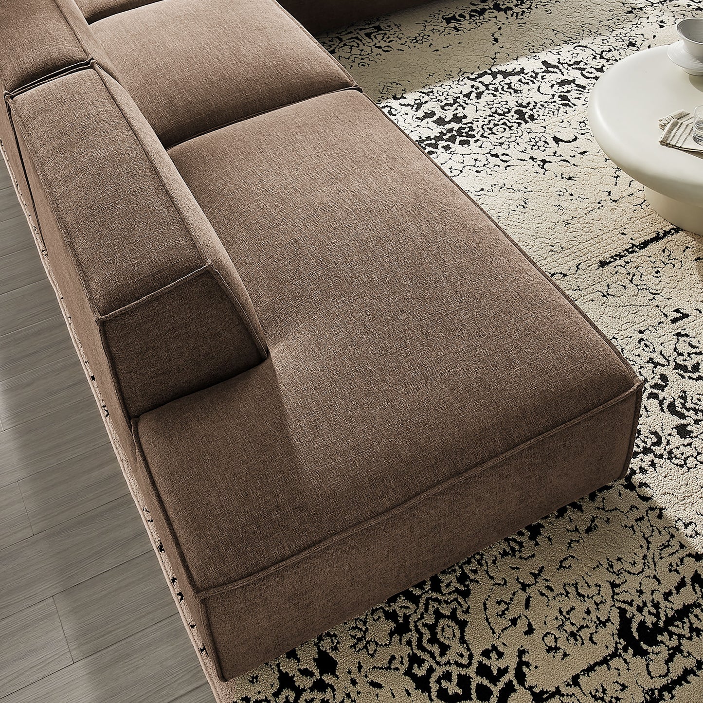 Restore 4-Piece Performance Fabric Upholstered Modular L-Shaped Armless Sectional Sofa by Modway
