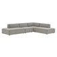 Restore 4-Piece Performance Fabric Upholstered Modular L-Shaped Armless Sectional Sofa by Modway
