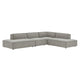 Restore 4-Piece Performance Fabric Upholstered Modular L-Shaped Armless Sectional Sofa by Modway