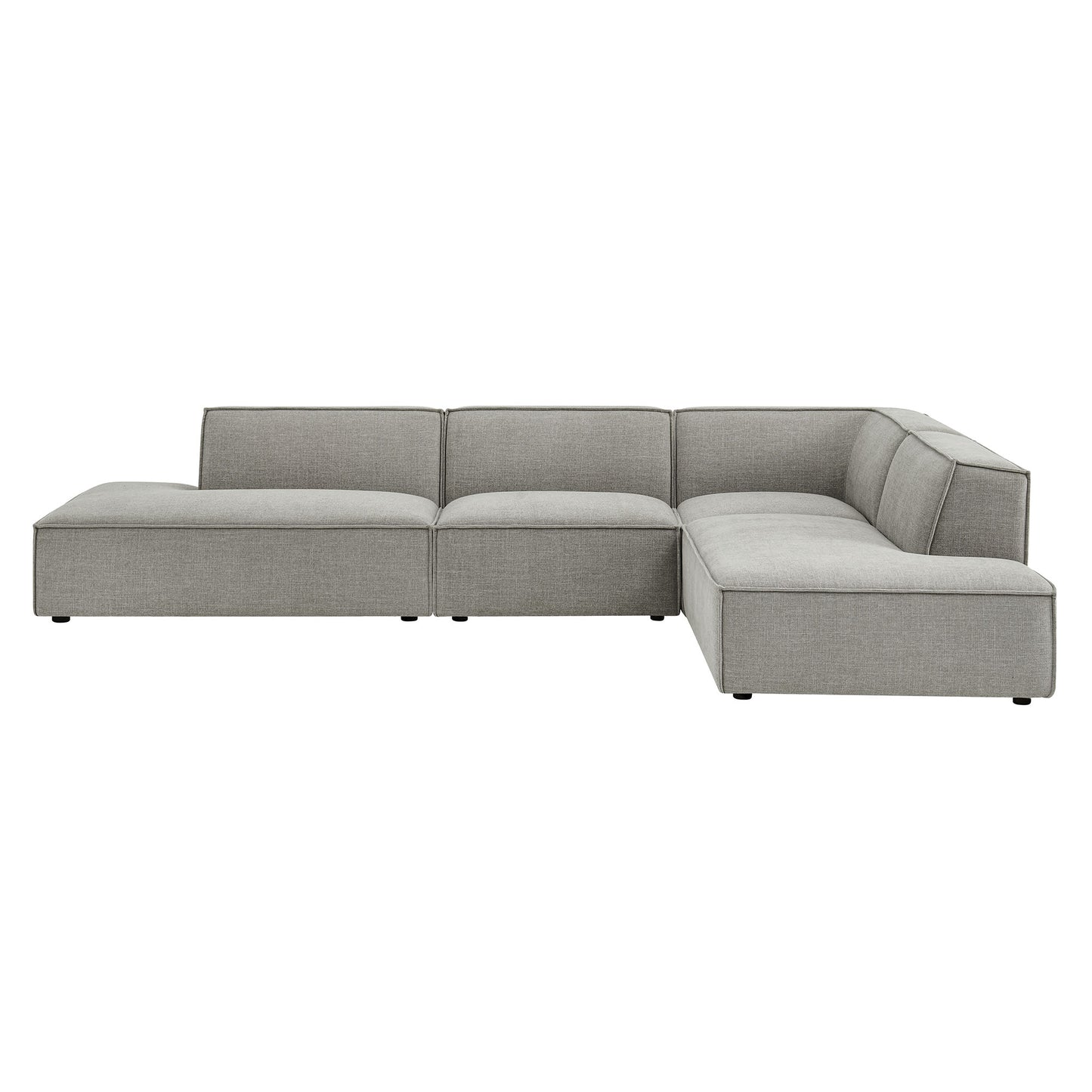 Restore 4-Piece Performance Fabric Upholstered Modular L-Shaped Armless Sectional Sofa by Modway