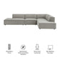 Restore 4-Piece Performance Fabric Upholstered Modular L-Shaped Armless Sectional Sofa by Modway
