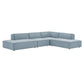 Restore 4-Piece Performance Fabric Upholstered Modular L-Shaped Armless Sectional Sofa by Modway