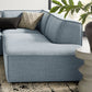 Restore 4-Piece Performance Fabric Upholstered Modular L-Shaped Armless Sectional Sofa by Modway