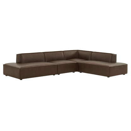 Restore 4-Piece Vegan Leather Modular L-Shaped Armless Sectional Sofa by Modway