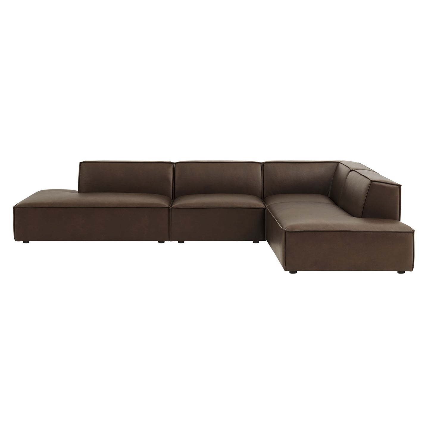 Restore 4-Piece Vegan Leather Modular L-Shaped Armless Sectional Sofa by Modway